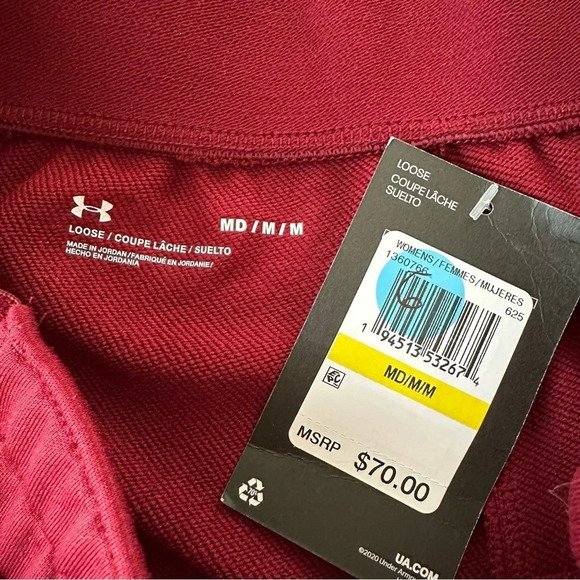 NWT Under Armour Womens Medium UA Command Warm Up Pants Cardinal Red Activewear - Picture 7 of 7